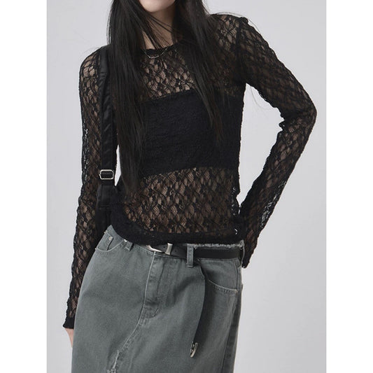 Japanese-style Y2K Bubble-cutout 3D Long-sleeve Top