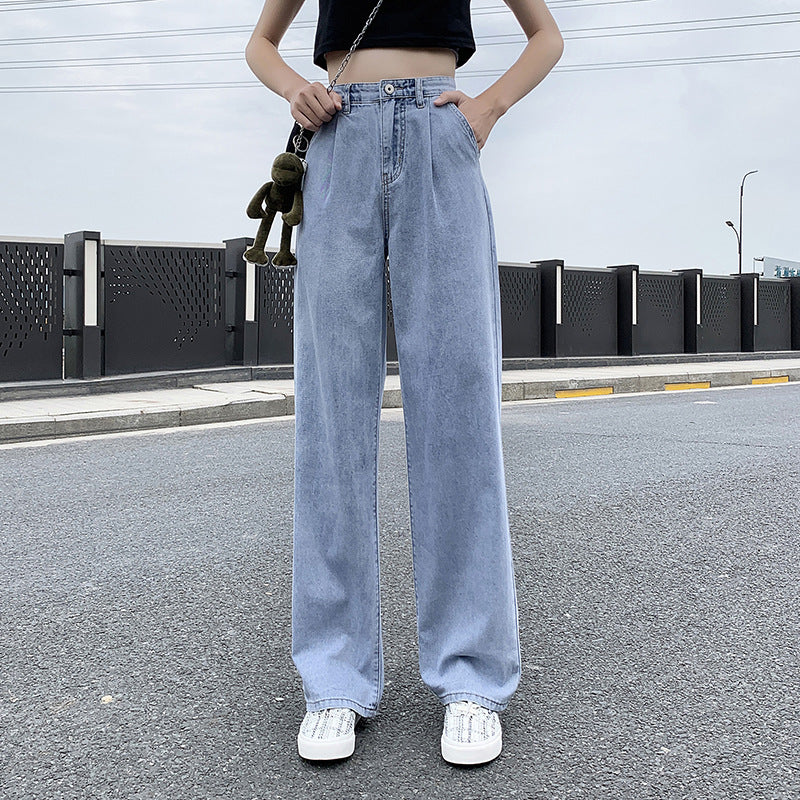 High waist drape jeans