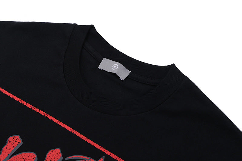 Oversize Alphabet Graffiti Print Short Sleeve T-shirt