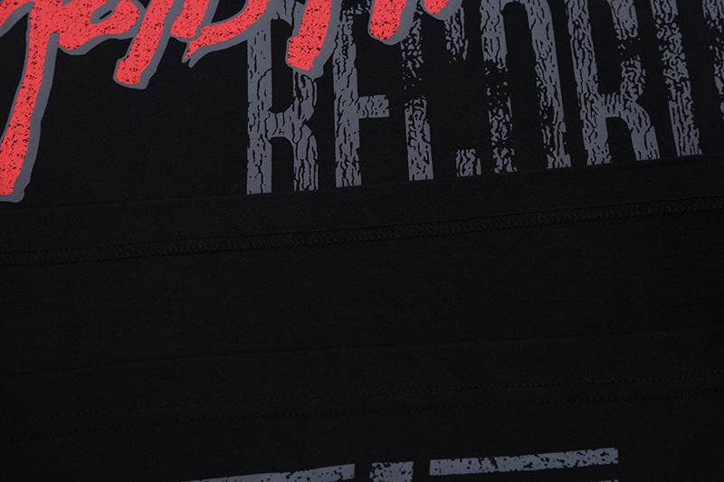 Oversize Alphabet Graffiti Print Short Sleeve T-shirt