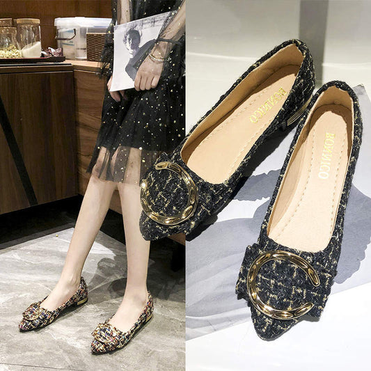 Pointed Shallow Mouth Peas  Slip-on Slip-on Shoes
