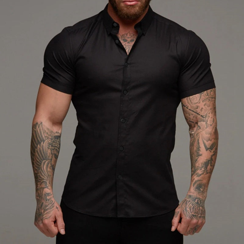 Lapel Shirt Stretch Thin Solid Color Athleisure Cardigan