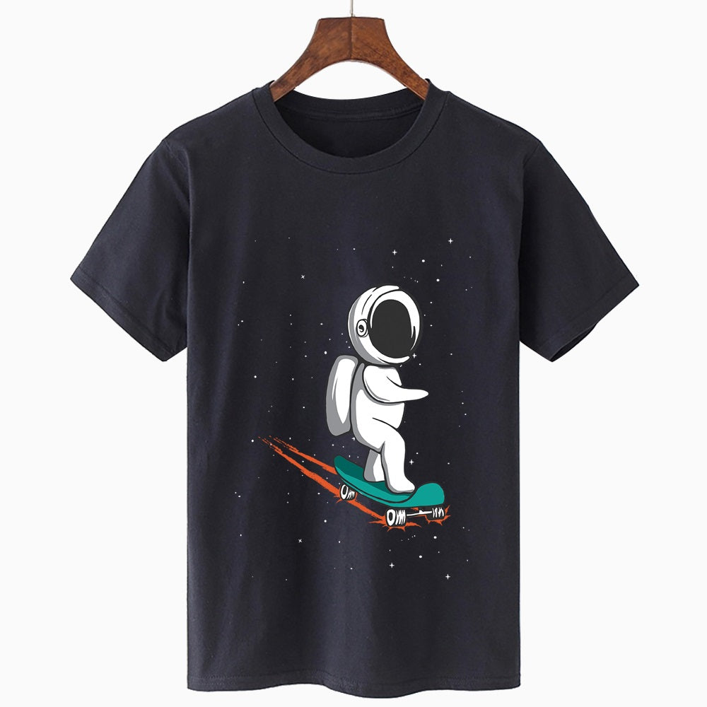 Round Neck Short Sleeve Starry Print Oversized Loose T-Shirt