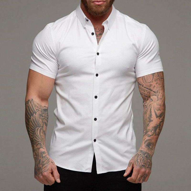 Lapel Shirt Stretch Thin Solid Color Athleisure Cardigan