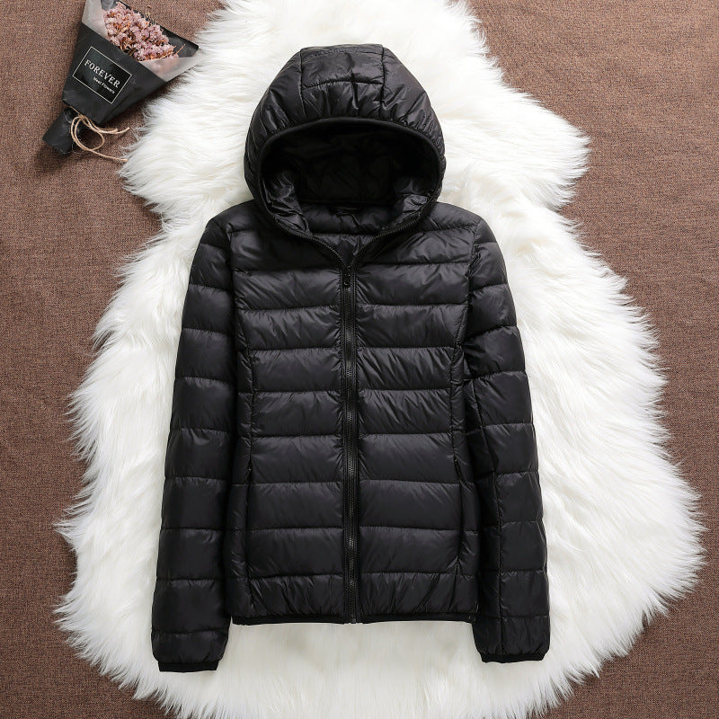 Lightweight Down Jacket Women's Hooded Short Slim-fit Lightweight Jacket