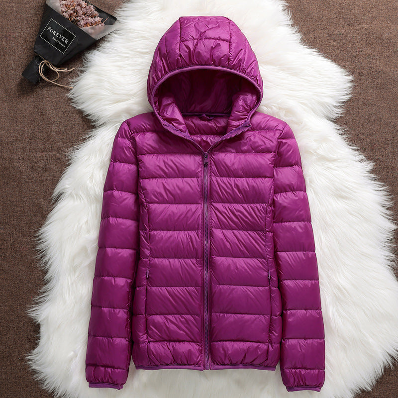 Lightweight Down Jacket Women's Hooded Short Slim-fit Lightweight Jacket