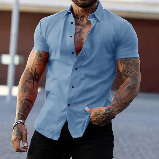 Lapel Shirt Stretch Thin Solid Color Athleisure Cardigan